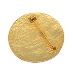 CC Gold Plated Round Brooch