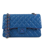 Medium Classic Lambskin Rainbow Hardware Double Flap