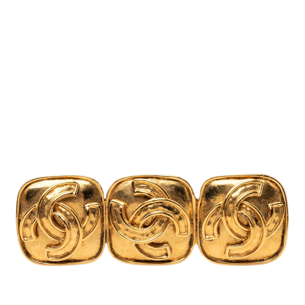 Gold Plated Triple CC Brooch