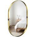 60 x 90 cm Wall Mirror with Aluminium Frame & Tempered Glass, Gold Tone