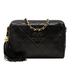 CC Diamond Quilted Lambskin Tassel Camera Bag
