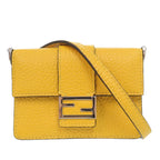 Micro Leather Flat Baguette Crossbody