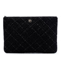 Large Quilted Tweed and Lambskin Camellia O Case Clutch