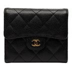 CC Quilted Caviar Trifold Wallet