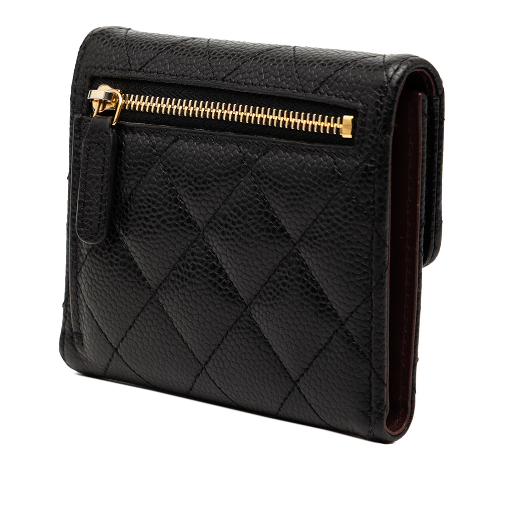 CC Quilted Caviar Trifold Wallet