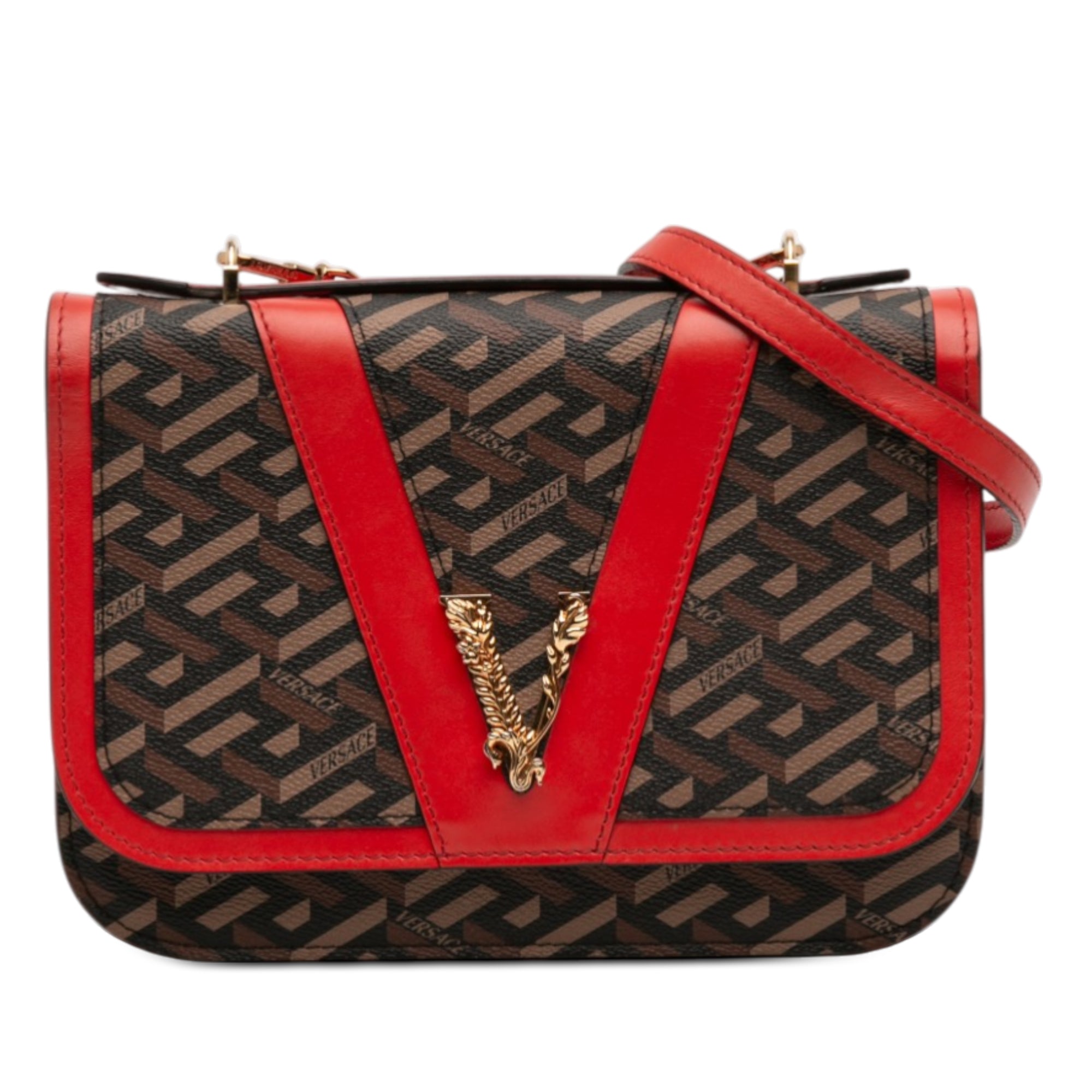 La Greca Coated Canvas Virtus Satchel