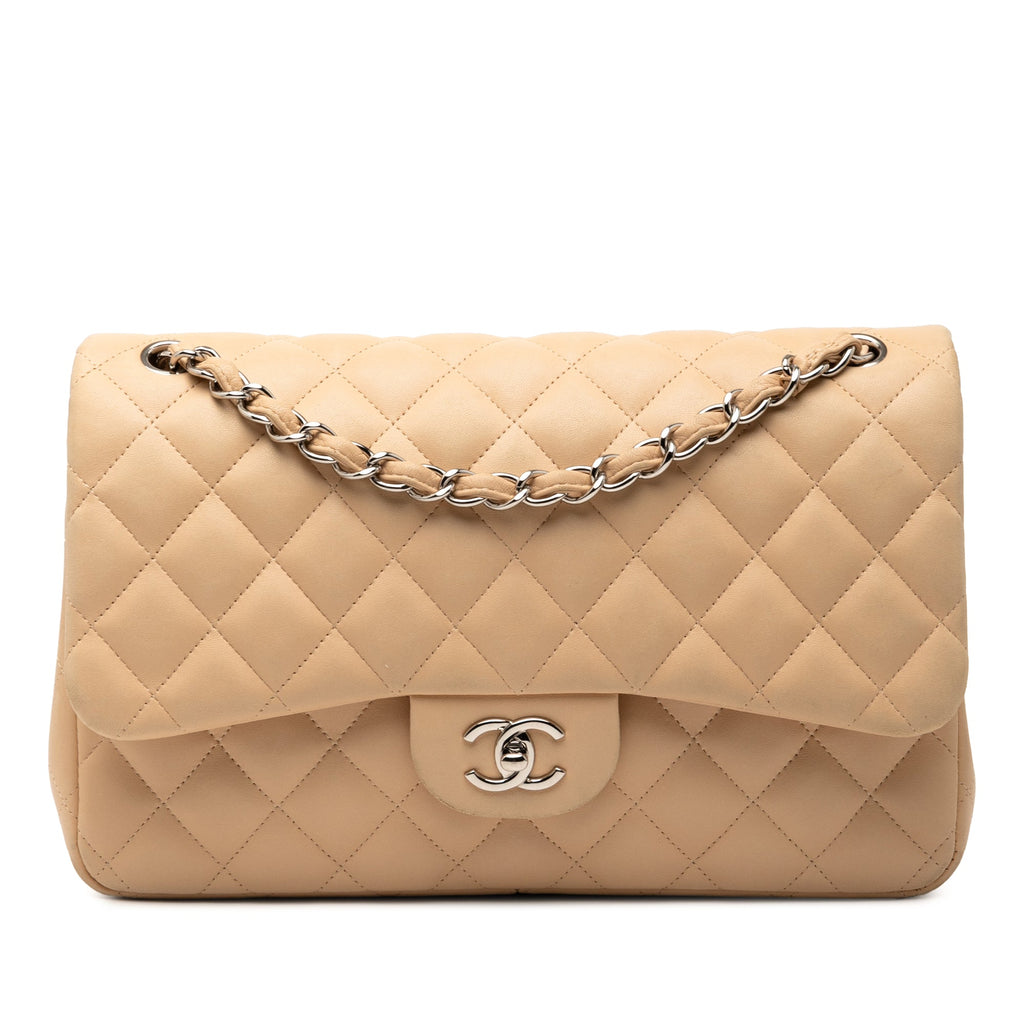 Jumbo Classic Lambskin Double Flap