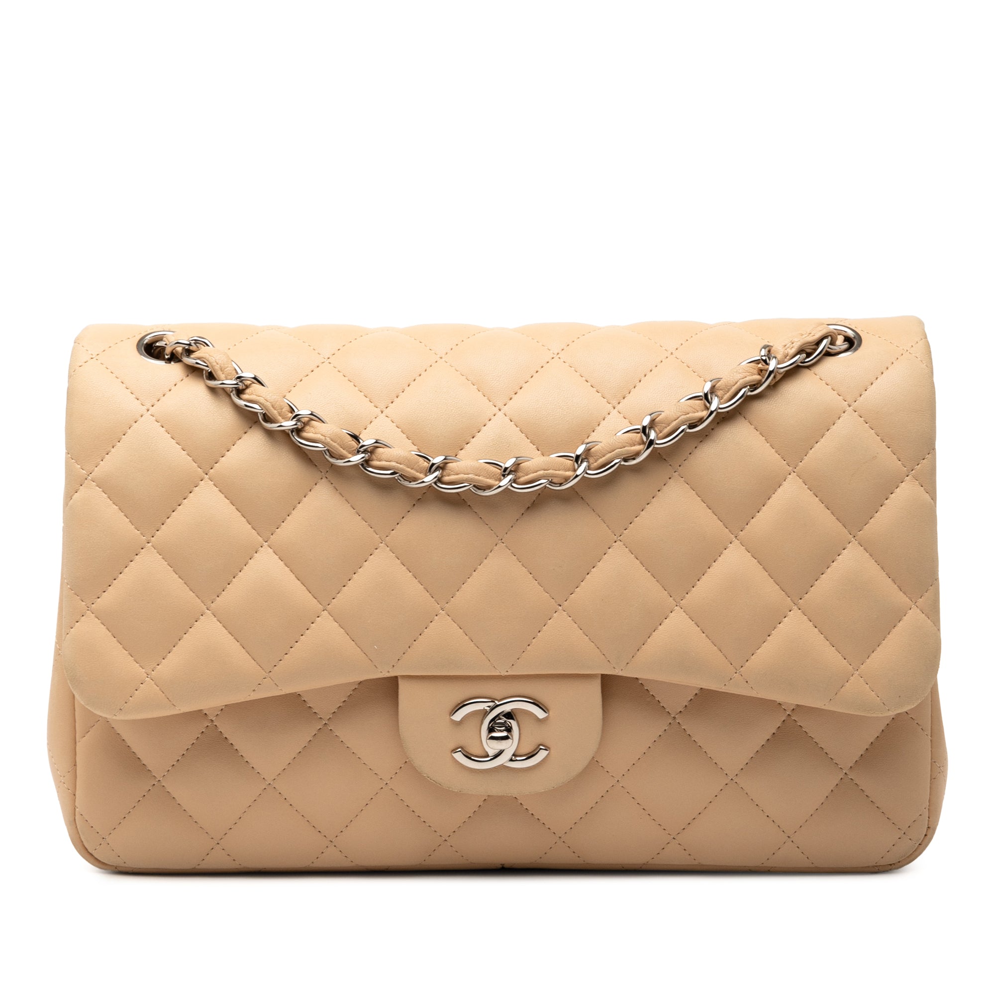 Jumbo Classic Lambskin Double Flap