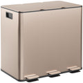 45L Stainless Steel Triple Kitchen Bin with Deodoriser & Pedal Lid