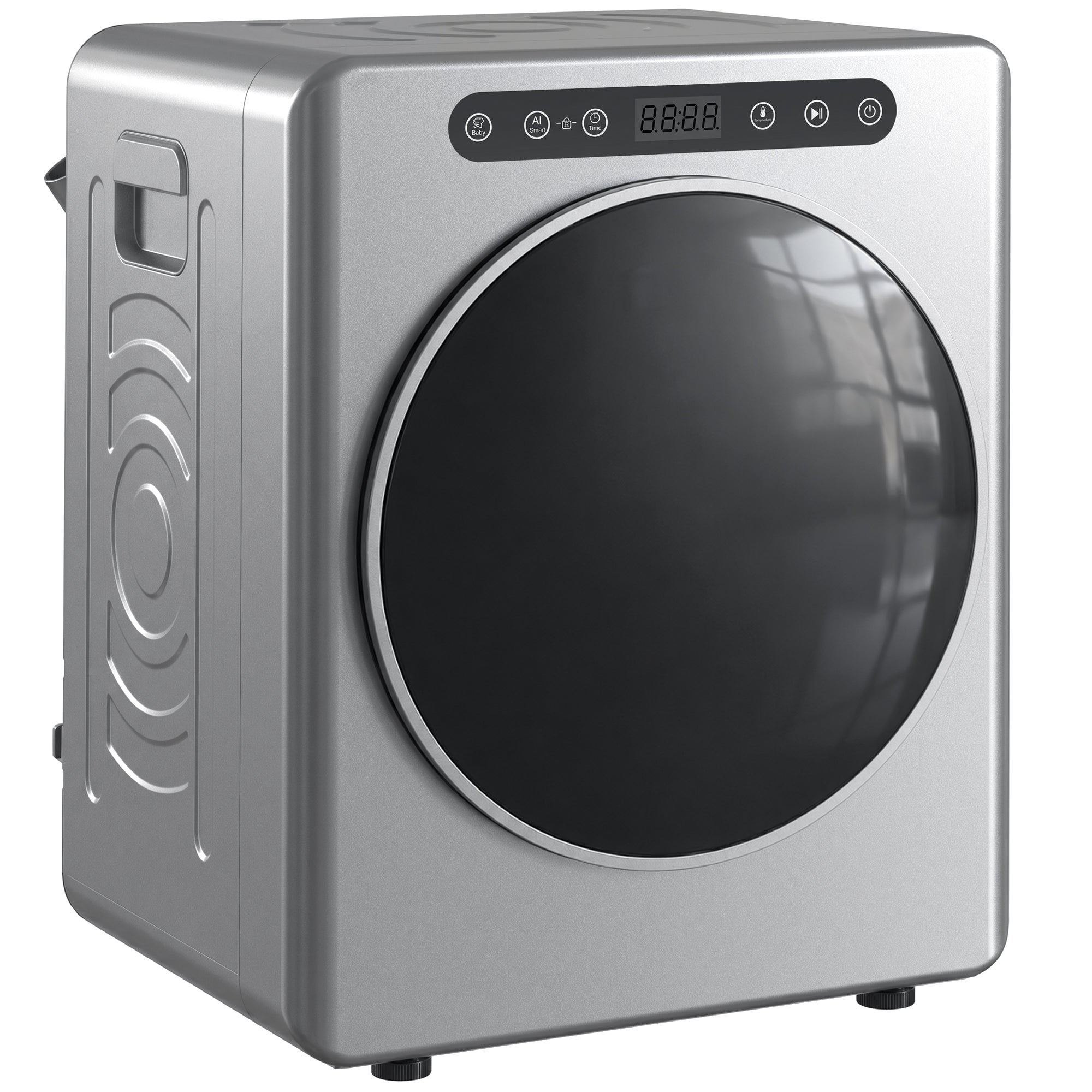 5kg Compact Vented Tumble Dryer with Stainless Steel Tub, 6 Heat Settings & Timer — Silver
