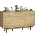 136 x 38 x 80 cm Sideboard Buffet with Adjustable Shelf, 5 Drawers & 2 Cabinets