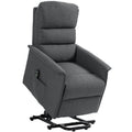 Power Lift Recliner Armchair for Elderly, Fabric Riser and Reclining Chair, Dark Grey