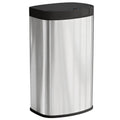 55L Sensor Bin with Soft-Close Lid, Automatic Touchless Motion Sensor Kitchen Bin with Fingerprint Resistant Stainless Steel for Hygienic Gyms, Home Office Use, Silver Tone