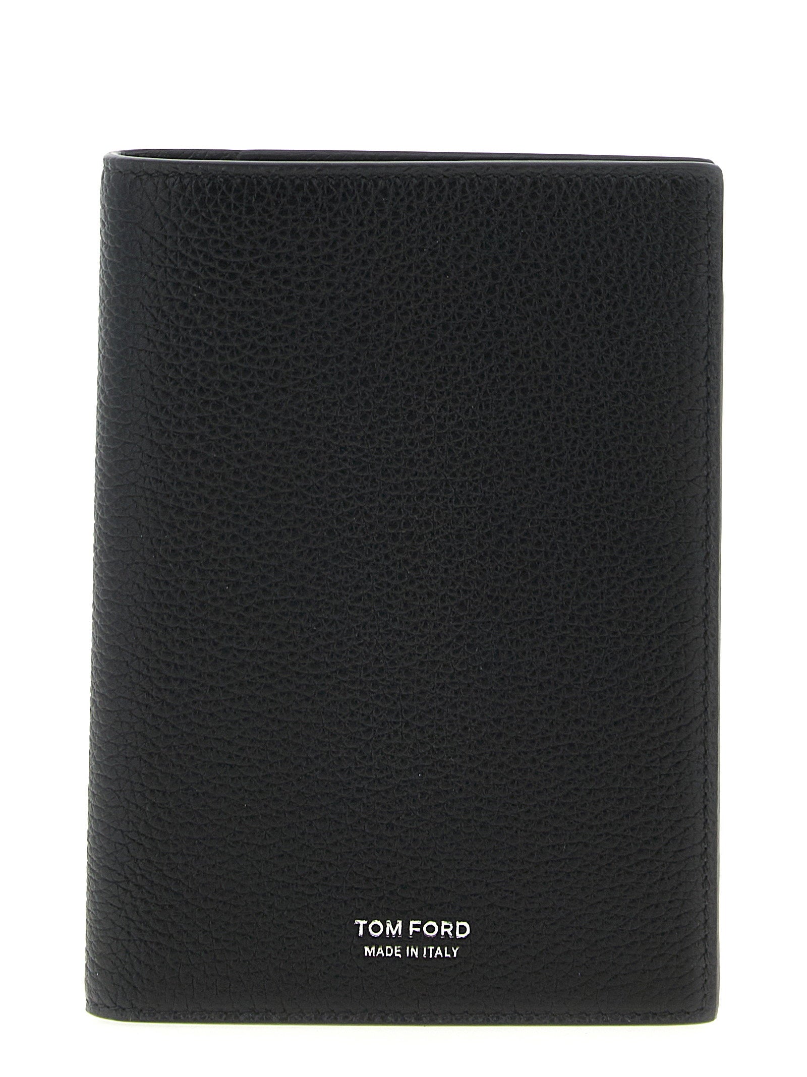 Tom Ford Hammered Leather Passport Holder — Black