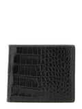 Tom Ford Crocodile-Embossed Leather Wallet — Black