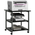 3-Tier Mobile Printer Stand with Storage Shelf for Home Office, 50 x 50 x 52.5cm, Black