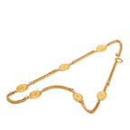 CC Gold Plated Crown Medallion Station Necklace