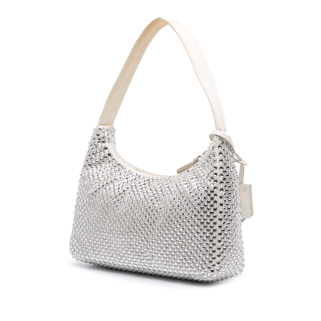 Mini Satin Crystal Re-Edition 2000 Shoulder Bag
