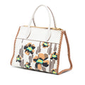City Calf Trimmed Madras Floral Print Paradigme Whipstitch Satchel