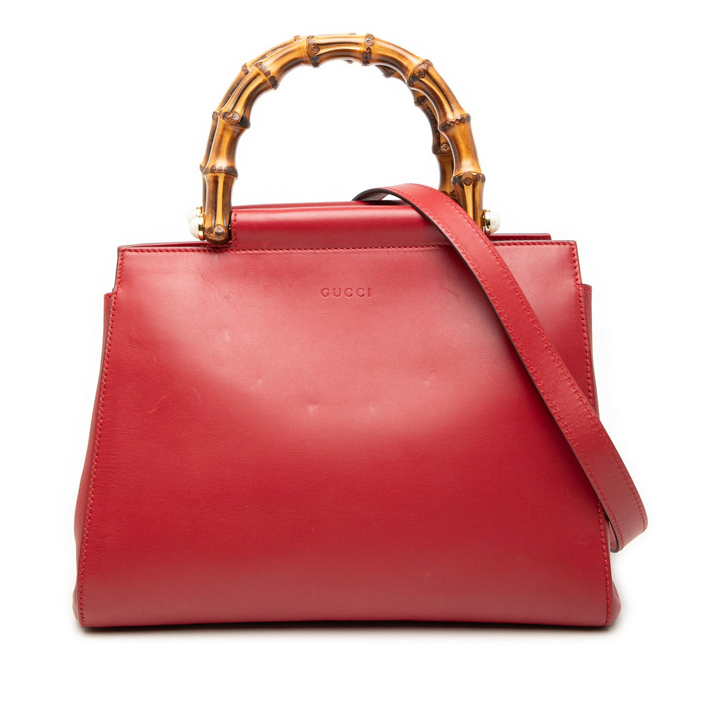Small Leather Bamboo Nymphaea Satchel
