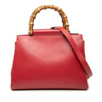 Small Leather Bamboo Nymphaea Satchel