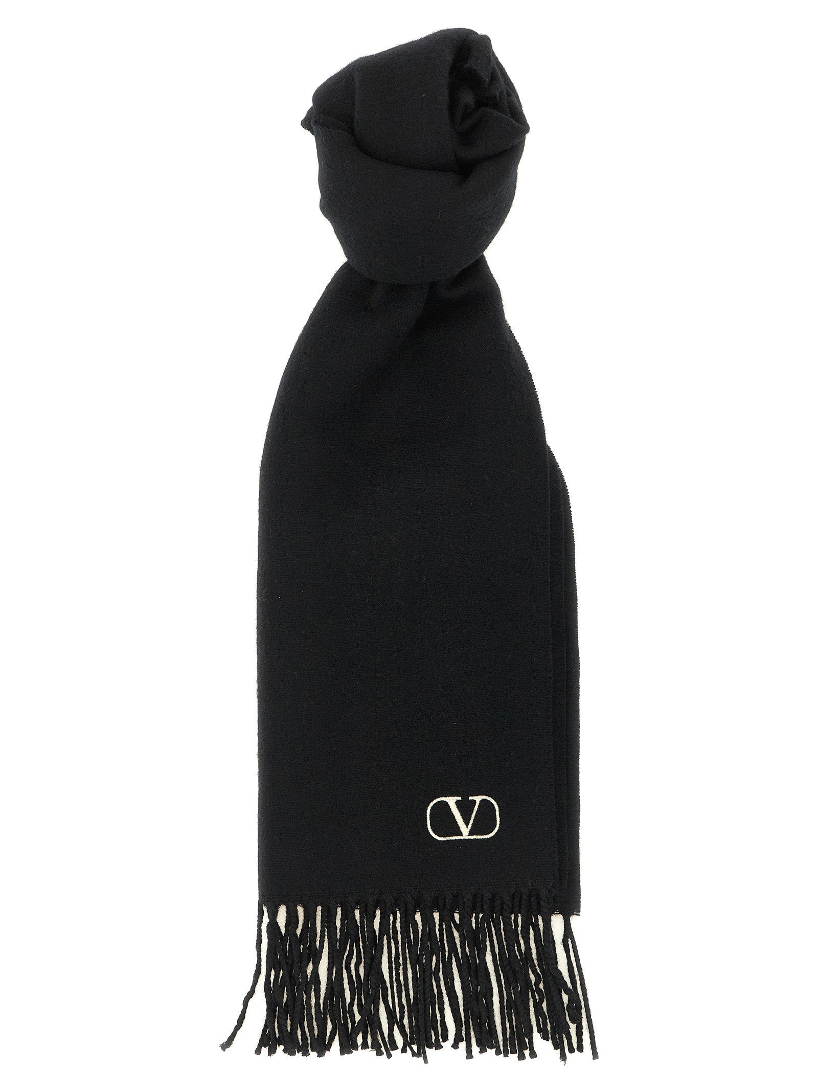 Valentino Garavani Cashmere Scarf — Black