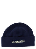 Valentino Garavani Logo-Embroidered Wool Beanie — Navy