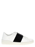 Valentino Garavani Leather with Contrasting Band Sneaker — White