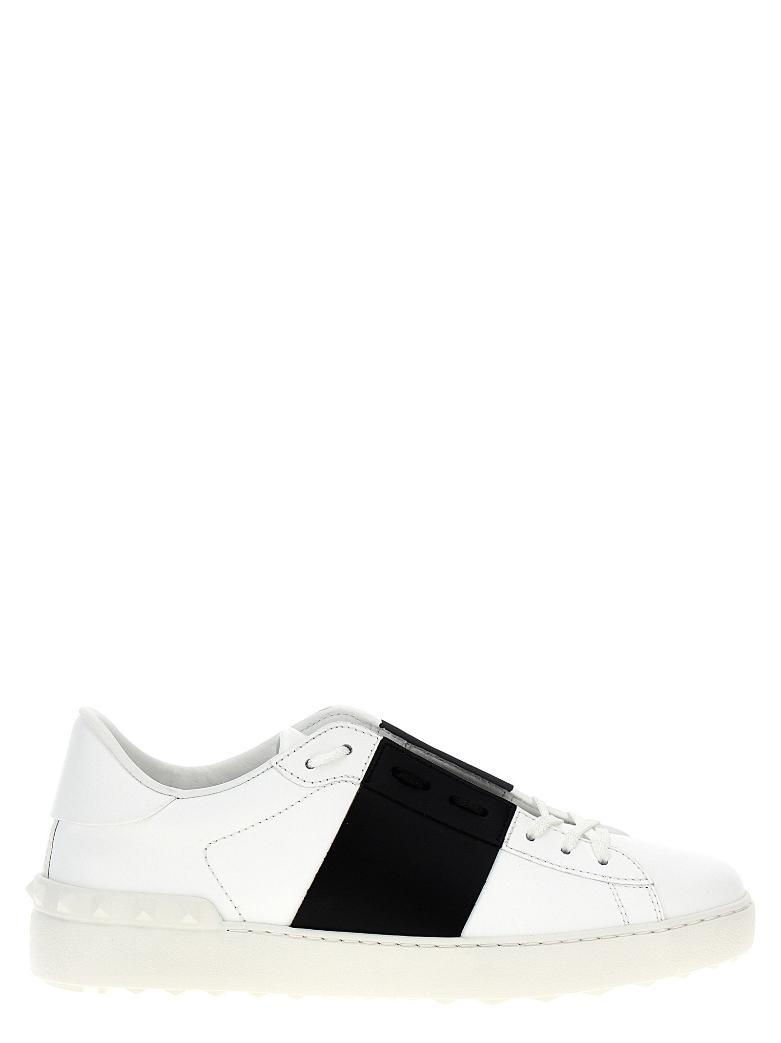 Valentino Garavani Leather with Contrasting Band Sneaker — White