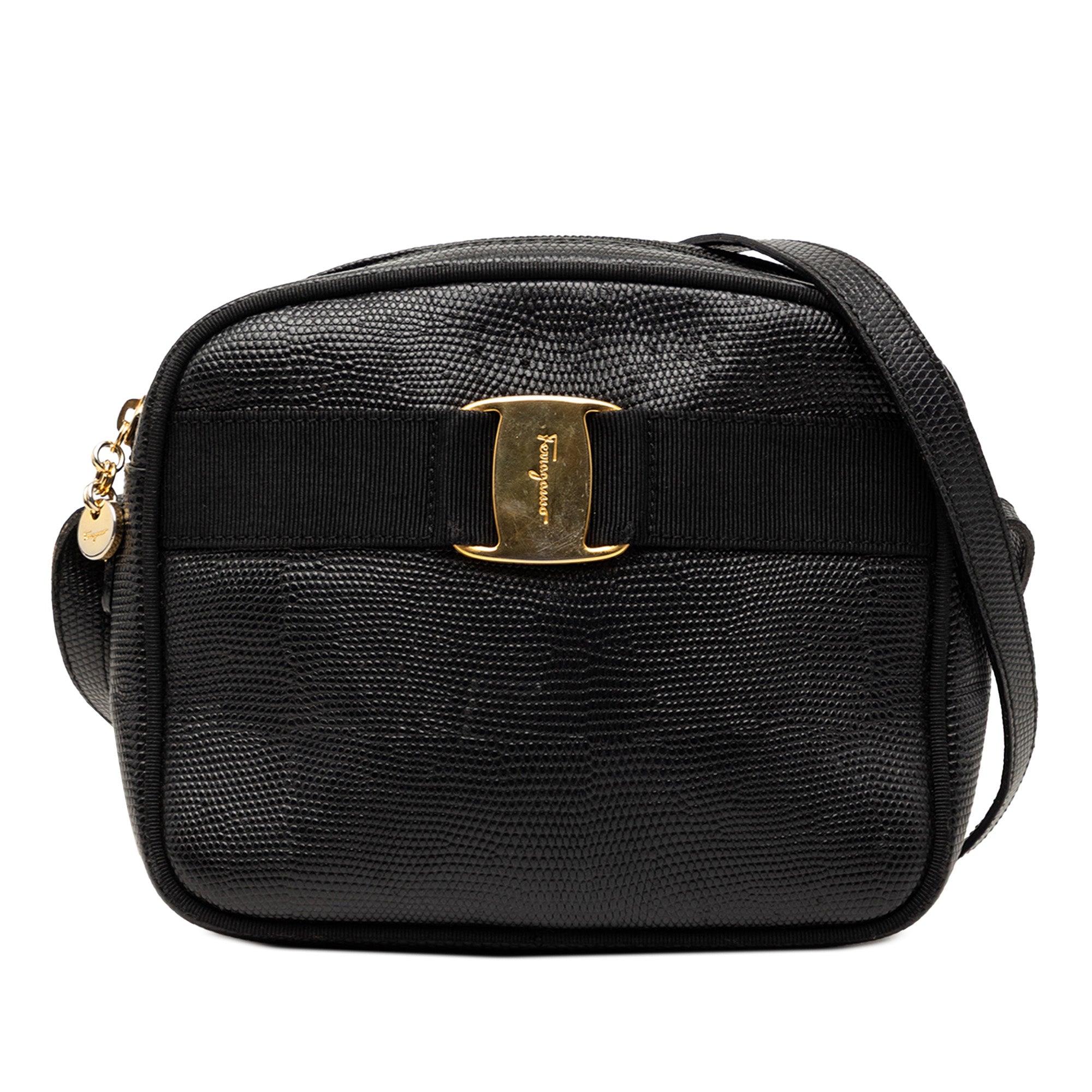 Lizard Embossed Leather Vara Crossbody