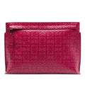Embossed Calfskin Anagram Repeat T Pouch