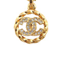CC Gold Plated Strass Round Pendant Necklace