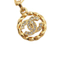 CC Gold Plated Strass Round Pendant Necklace
