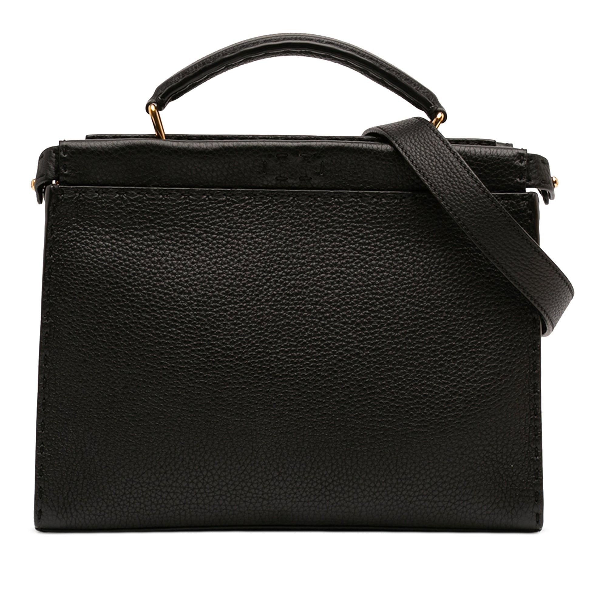 Mini Calfskin Romano Selleria Peekaboo Iconic Fit Satchel