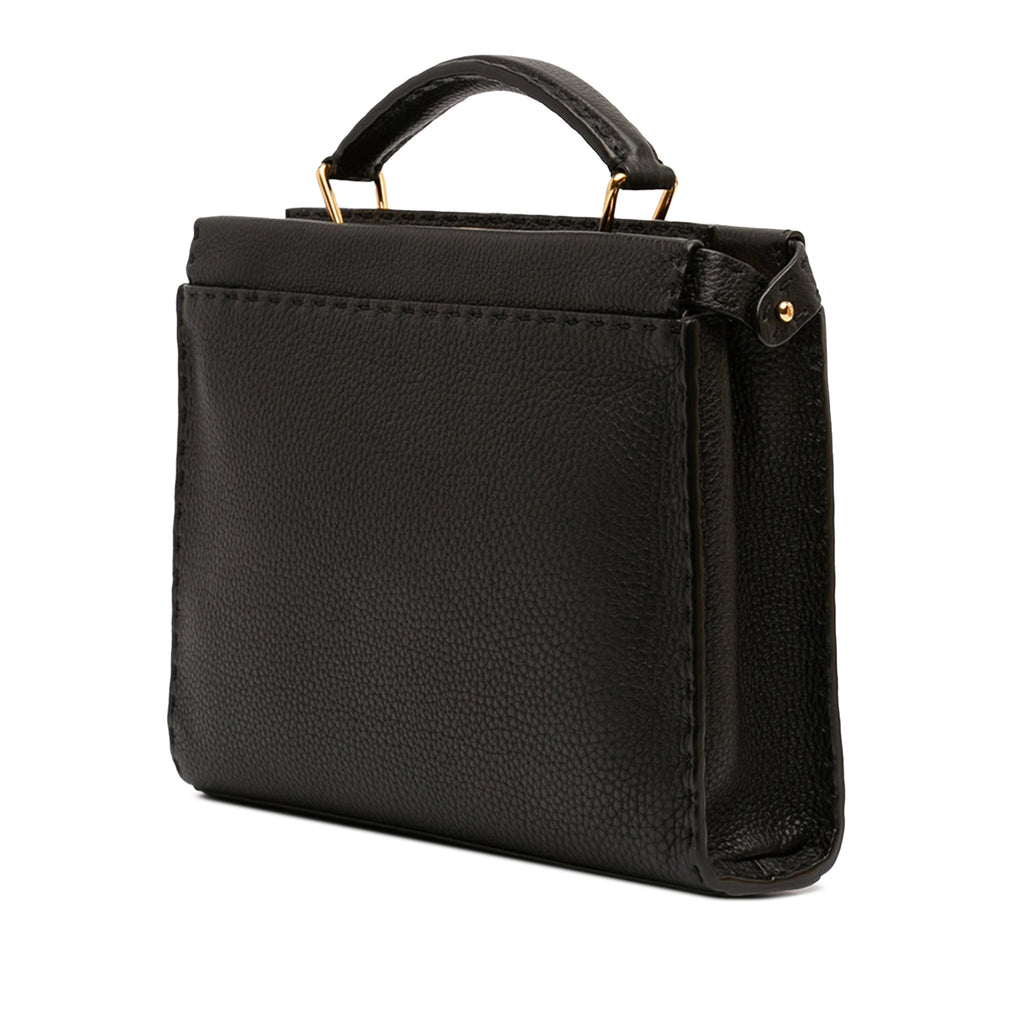 Mini Calfskin Romano Selleria Peekaboo Iconic Fit Satchel