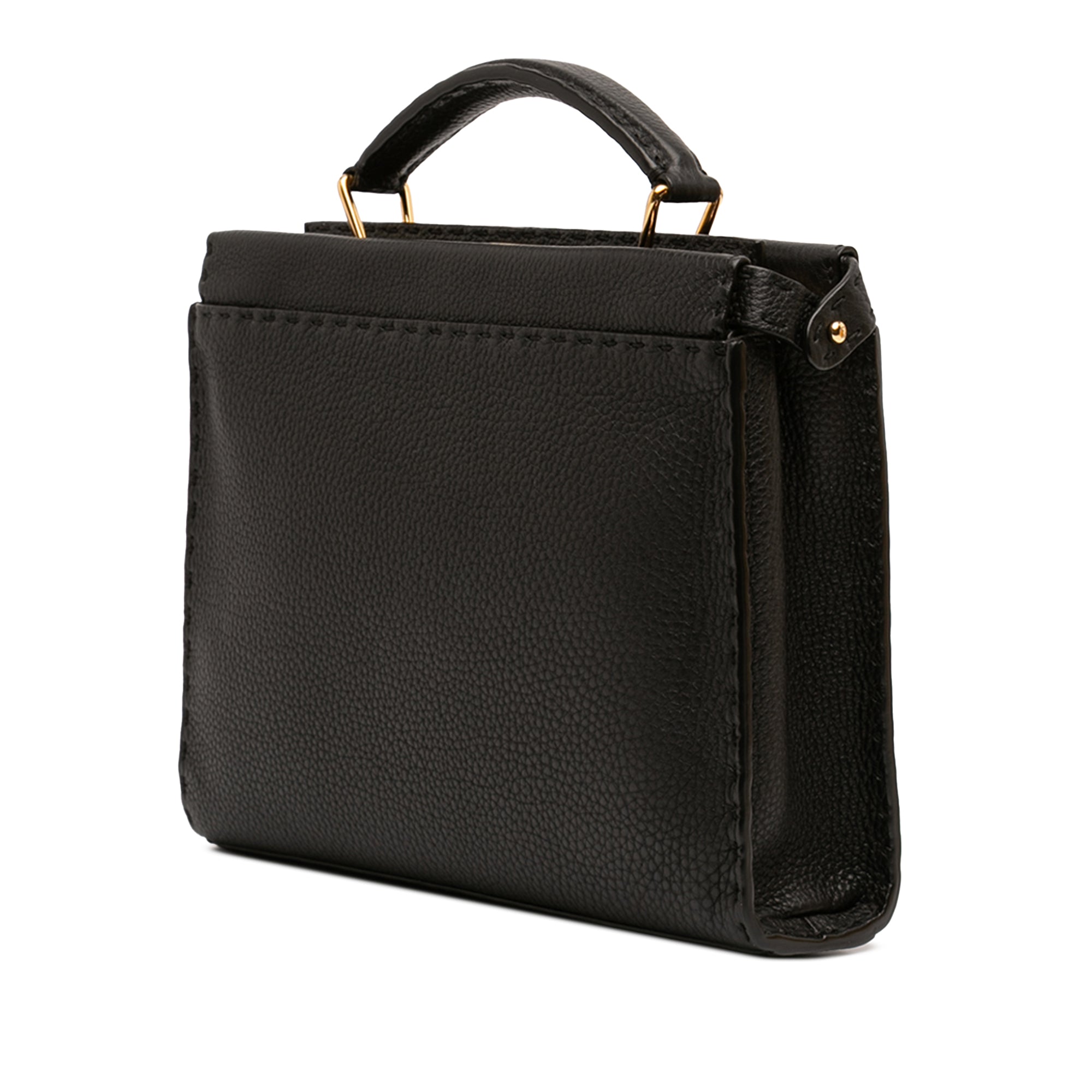Mini Calfskin Romano Selleria Peekaboo Iconic Fit Satchel