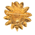 Gold Plated Lion Head Sun Brooch