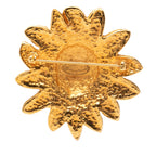 Gold Plated Lion Head Sun Brooch