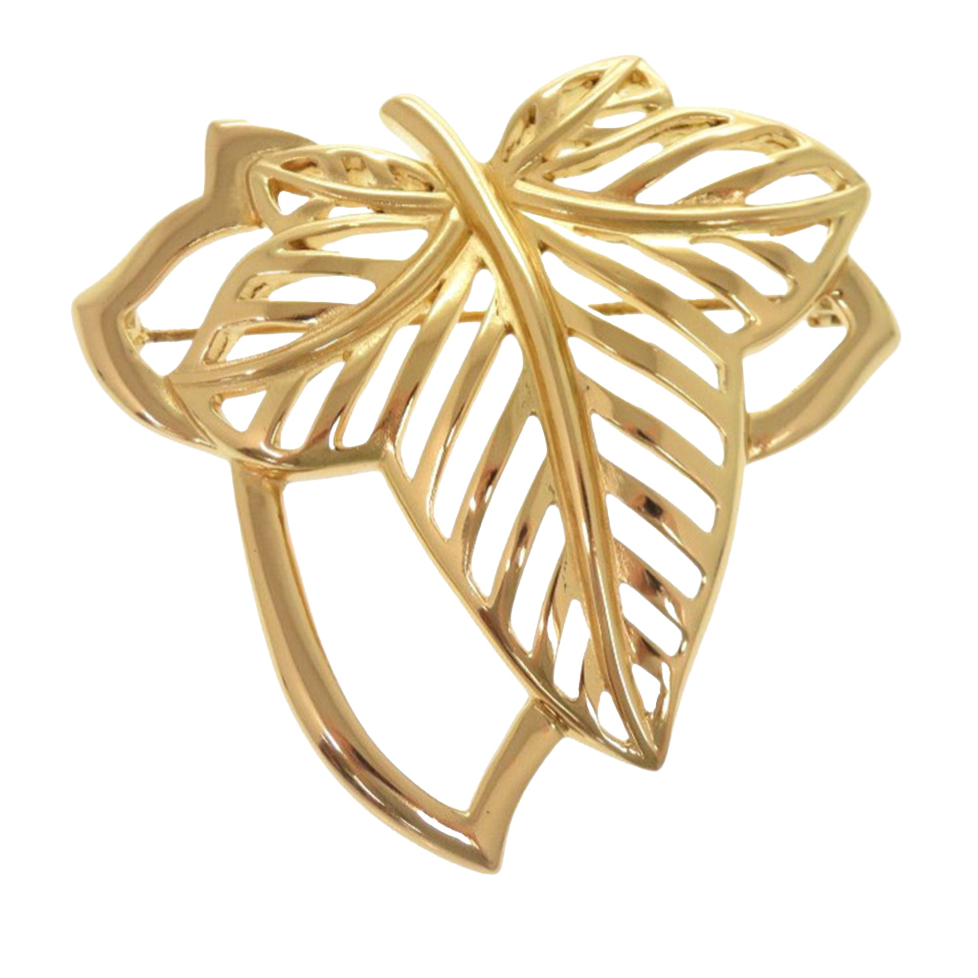 Gold Plated Leaf Brooch