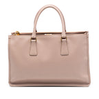 Saffiano Lux Double Zip Frame Tote