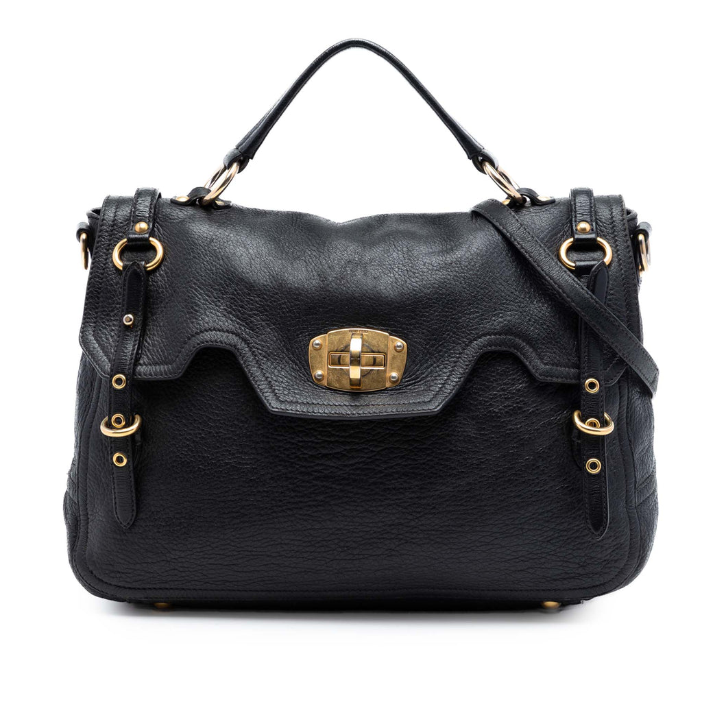 Cervo Deerskin Buckles East West Satchel
