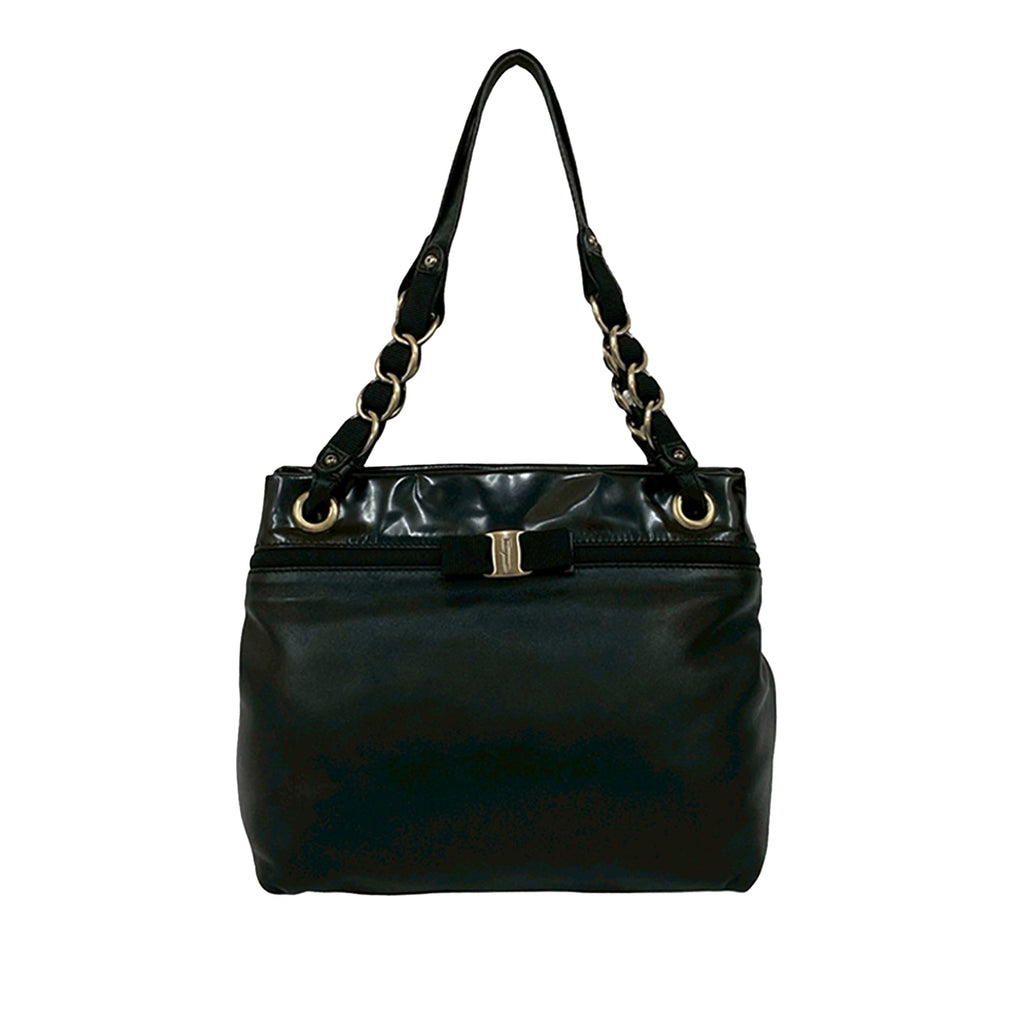 Leather Vara Bow Shoulder Bag