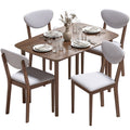 5-Piece Dining Set for 4 with Mid-Century Table and Padded Chairs, Light Gray