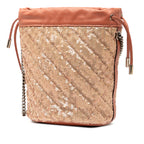 Small GG Marmont Sequined Diagonal Matelasse Leather Bucket Bag