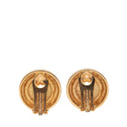 Gold Plated Strass CD Logo Clip On Earrings