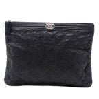 Medium Quilted Caviar Boy O Case Clutch