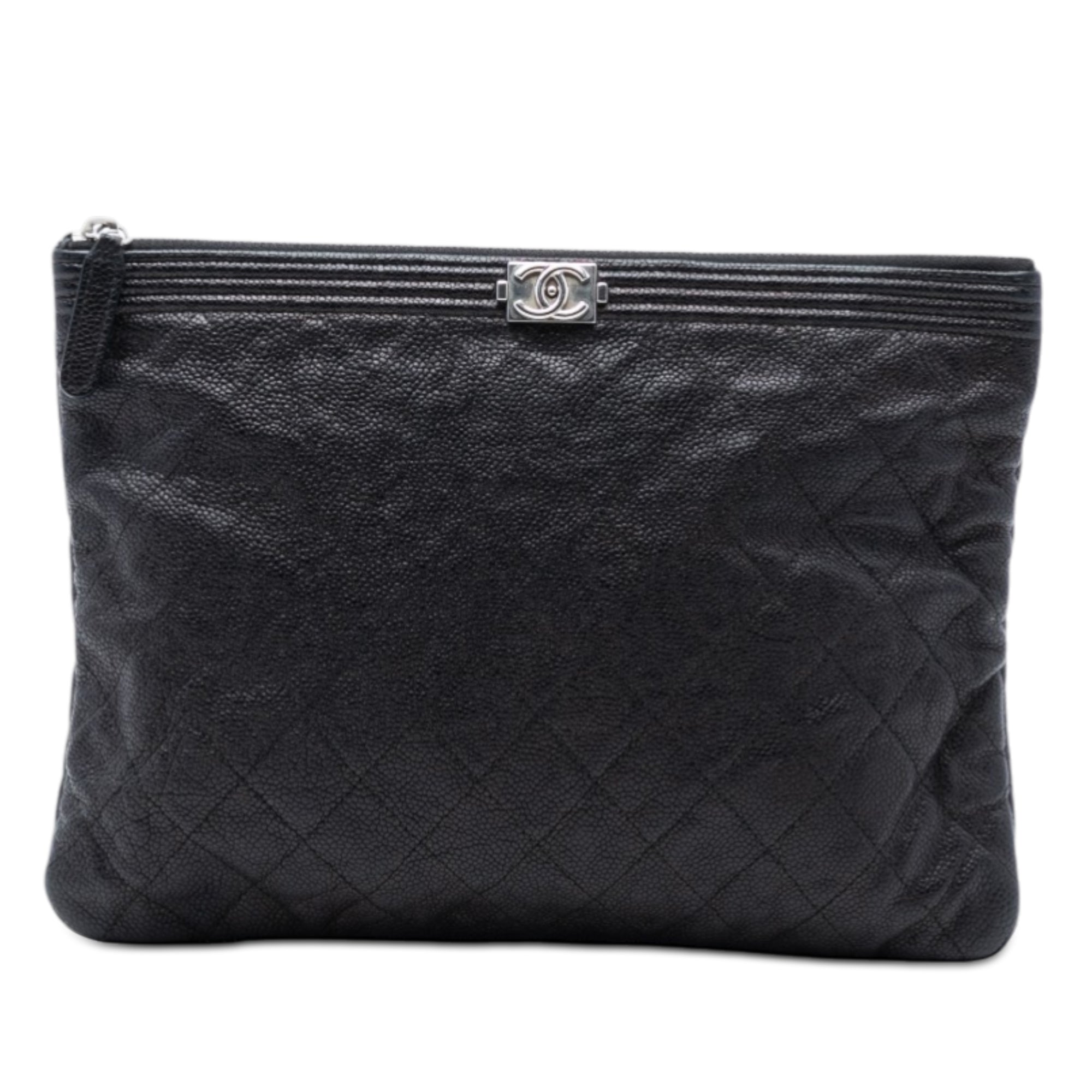 Medium Quilted Caviar Boy O Case Clutch
