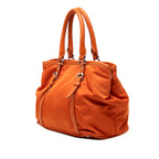 Soft Calf Trimmed Tessuto Satchel
