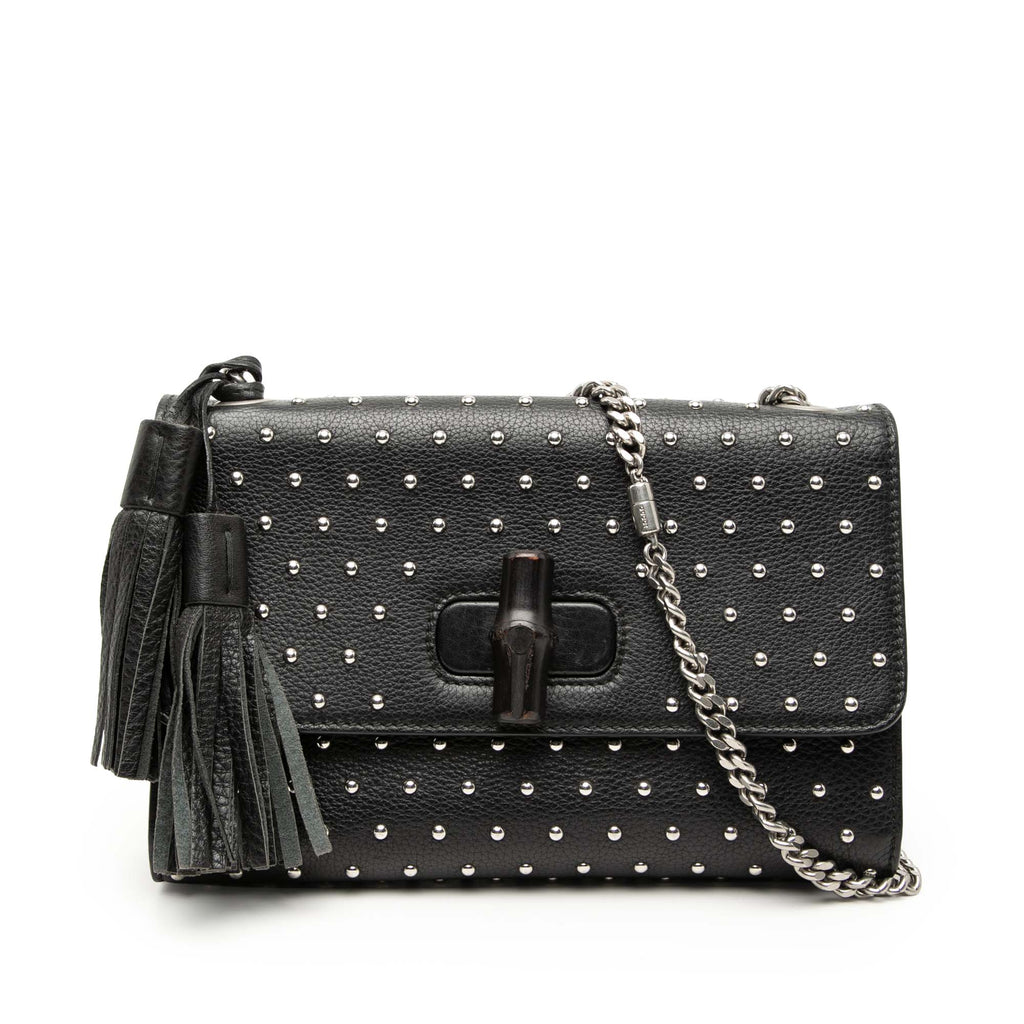 Medium Studded Leather Miss Bamboo Crossbody