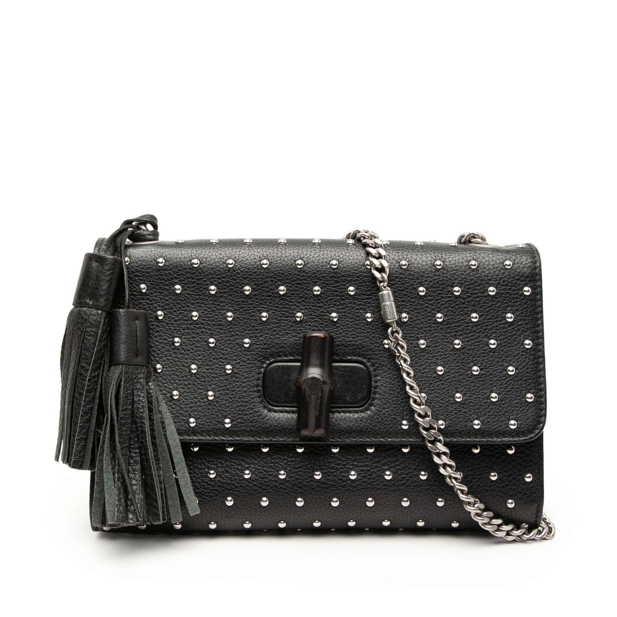 Medium Studded Leather Miss Bamboo Crossbody